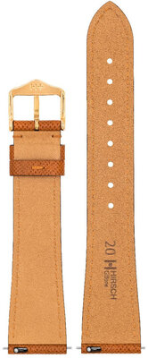 Leather strap Hirsch Giffone M 01875170-1, brown, calfskin, length M, Quick Release