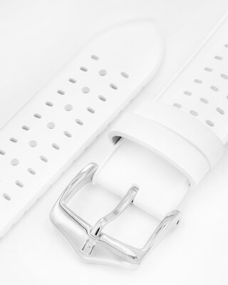 Rubber strap Hirsch NYAD M 0920099100-2, white, natural rubber, length M, Quick Release