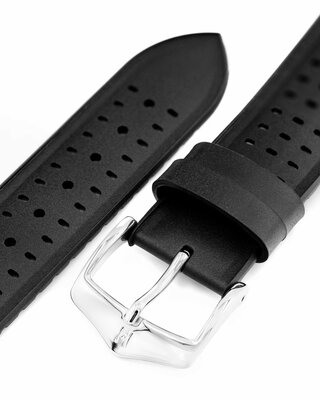 Rubber strap Hirsch NYAD M 0925099150-2, black, natural rubber, length M, Quick Release