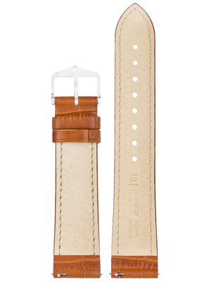 Leather strap Hirsch Duke S 01028375-1, brown, calfskin, length S, Quick Release