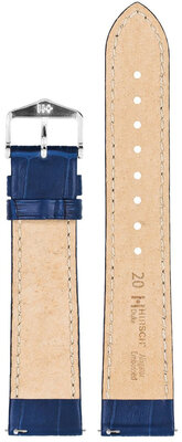 Leather strap Hirsch Duke S 01028380-2, blue, calfskin, length S, Quick Release