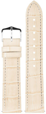 Leather strap Hirsch Duke S 01028390-1, beige, calfskin, length S, Quick Release