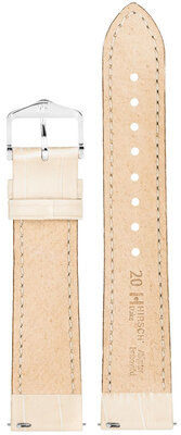 Leather strap Hirsch Duke S 01028390-1, beige, calfskin, length S, Quick Release