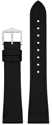 Leather strap Hirsch Giffone M 01875150-2, black, calfskin, length M, Quick Release