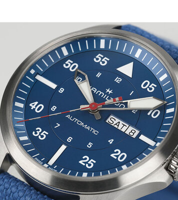 Hamilton Khaki Aviation Pilot Day Date Automatic H64655941 Air-Glaciers Special Edition (+ replacement strap)
