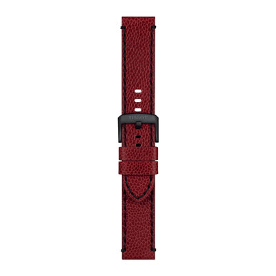 Leather strap Tissot T852.049.048 22mm, Red, Quick Release
