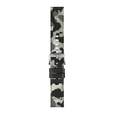 Textile strap Tissot T852.046.771 22mm, šedý/maskáčový, Quick Release