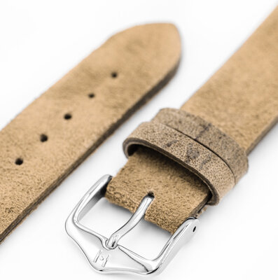 Leather strap Hirsch Serro L 05564070-2, brown, suede, Limited Edition, length L, Quick Release