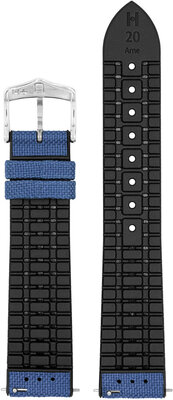 Textile strap Hirsch Arne L 0925090080-2, blue, textile/natural rubber, length L, Quick Release