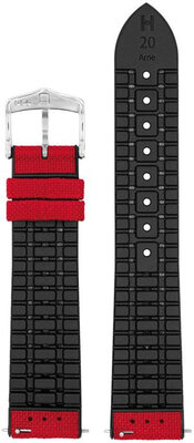 Textile strap Hirsch Arne M 0925090120-2, red, textile/natural rubber, length M, Quick Release