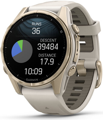 Garmin Fenix 8 AMOLED 43 mm, Sapphire Soft Gold Stainless Steel Fog Gray