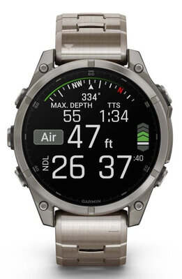 Garmin Fenix 8 AMOLED 47 mm, Exclusive Titanium Graphite Titanium Band (Premium) (+ extra strap)