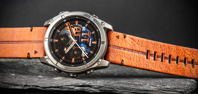 Garmin Fenix 8 AMOLED 51 mm, Exclusive Titanium Graphite Brown Leather Band (Premium) (+ extra strap)