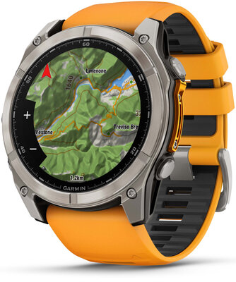 Garmin Fenix 8 AMOLED 51 mm, Sapphire Titanium Graphite Spark Orange Band