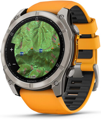 Garmin Fenix 8 AMOLED 51 mm, Sapphire Titanium Graphite Spark Orange Band