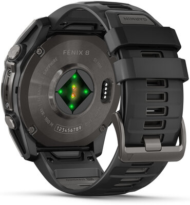 Garmin Fenix 8 AMOLED 51mm, Sapphire Carbon Gray DLC Titanium Black