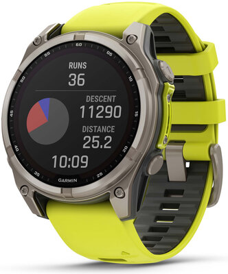 Garmin Fenix 8 SOLAR 47 mm, Sapphire Graphite Titanium Yellow Band