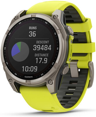 Garmin Fenix 8 SOLAR 47 mm, Sapphire Graphite Titanium Yellow Band