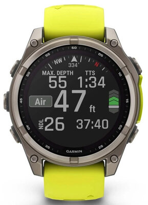 Garmin Fenix 8 SOLAR 47 mm, Sapphire Graphite Titanium Yellow Band