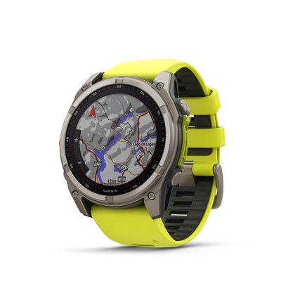 Garmin Fenix 8 SOLAR 51 mm, Sapphire Graphite Titanium Yellow Band