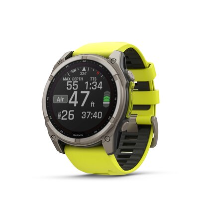 Garmin Fenix 8 SOLAR 51 mm, Sapphire Graphite Titanium Yellow Band