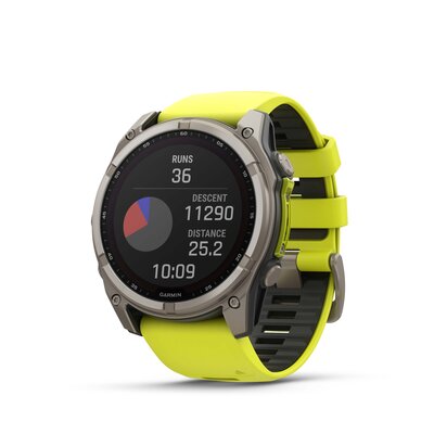 Garmin Fenix 8 SOLAR 51 mm, Sapphire Graphite Titanium Yellow Band