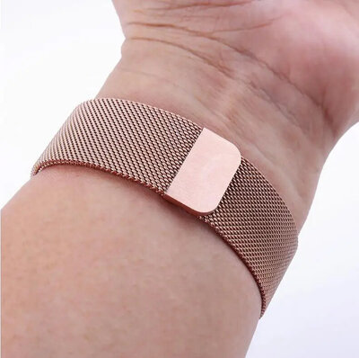 Steel bracelet Ricardo 20mm (for Garmin Fenix 8/7S/6S (43mm) etc.), rose gold, Milanese, QuickFit