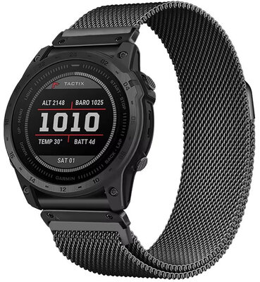 Steel bracelet Ricardo 22mm (pro Garmin Fenix 8/7/6 (47mm), Epix 2 aj.), black, QuickFit
