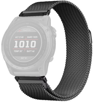 Steel bracelet Ricardo 22mm (pro Garmin Fenix 8/7/6 (47mm), Epix 2 aj.), black, QuickFit