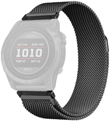 Steel bracelet Ricardo 26mm (pro Garmin Fenix 8/7X/6X (51mm), Tactix aj.), black, QuickFit