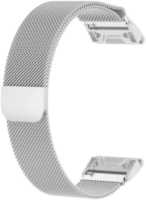 Steel bracelet Ricardo 26mm (for Garmin Fenix 8/7X/6X (51mm), Tactix etc.), silver, Milanese, QuickFit