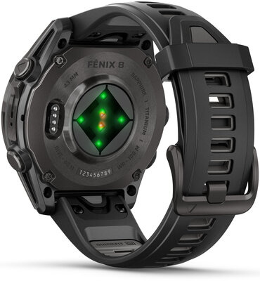 Garmin Fenix 8 AMOLED 43 mm, Sapphire Carbon Gray DLC Titanium Black