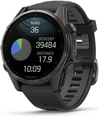 Garmin Fenix 8 AMOLED 43 mm, Sapphire Carbon Gray DLC Titanium Black