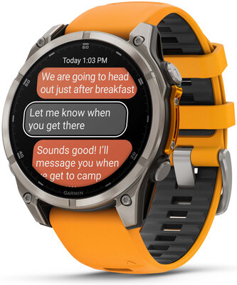 Garmin Fenix 8 AMOLED 47 mm, Sapphire Titanium Graphite Spark Orange Band