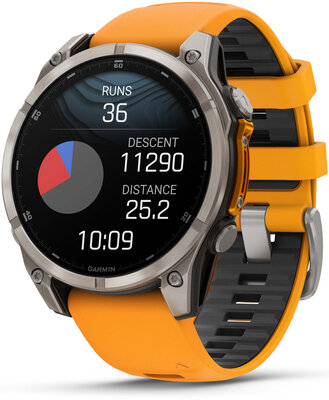 Garmin Fenix 8 AMOLED 47 mm, Sapphire Titanium Graphite Spark Orange Band