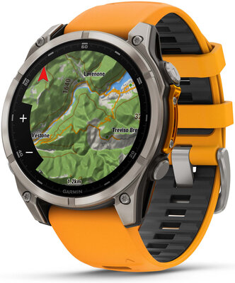 Garmin Fenix 8 AMOLED 47 mm, Sapphire Titanium Graphite Spark Orange Band