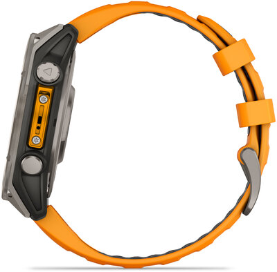 Garmin Fenix 8 AMOLED 47 mm, Sapphire Titanium Graphite Spark Orange Band