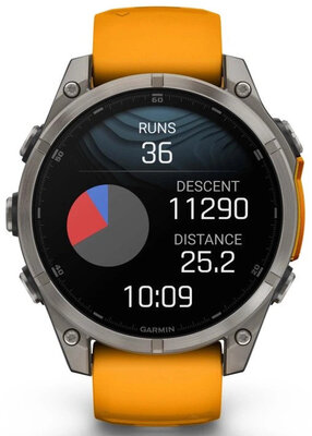 Garmin Fenix 8 AMOLED 47 mm, Sapphire Titanium Graphite Spark Orange Band
