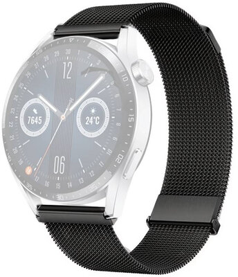 Steel bracelet Ricardo 20mm (for Garmin Venu, Venu Sq, Venu Sq 2, Venu 2 plus etc.), black, Milanese, Quick Release