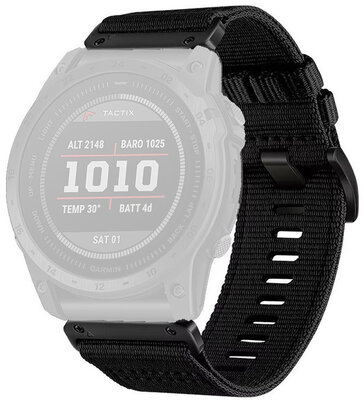 Textile strap Ricardo 22mm (pro Garmin Fenix 8/7/6 (47mm), Epix 2 aj.), black, QuickFit