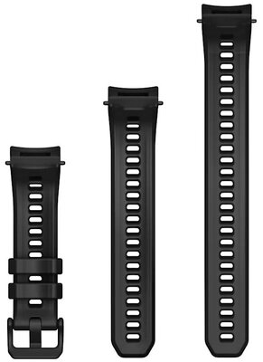 Silikonový řemínek Garmin 20mm, Black, + prodloužená část, 010-13397-01