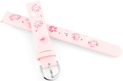 Leather strap JVD RJ7226.2 12mm, pink, children's