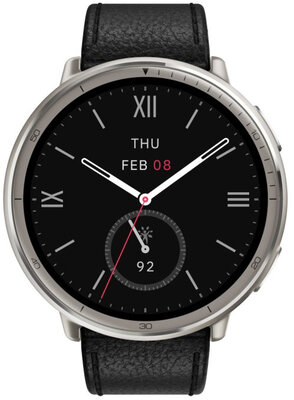 Amazfit Active 2 Premium (Round) Black Leather (+ spare strap)