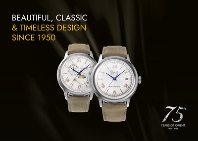 Orient Classic Bambino 2nd Generation Version9 Sun & Moon Automatic RA-AK0808S30B 75th An. Limited Edition 5500pcs (+ spare strap)
