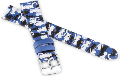 Leather strap JVD RJ7219.1 16mm, blue, children's