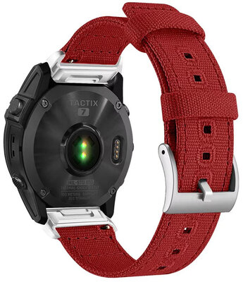 Ricardo Nylon Strap 22mm (for Garmin Fenix 8/7/6 (47mm), Epix 2 etc.), red, QuickFit