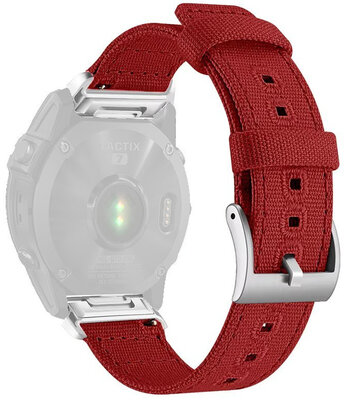 Nylon strap Ricardo 22mm (pro Garmin Fenix 8/7/6 (47mm), Epix 2 aj.), Red, QuickFit