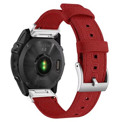 Ricardo Nylon Strap 26mm (for Garmin Fenix 8/7X/6X (51mm), Tactix etc.), red, QuickFit