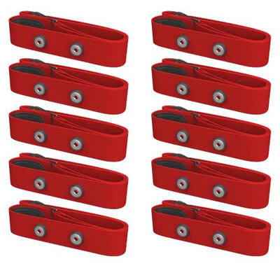 Polar set of 10 chest straps without sensor, red, size M-XXL