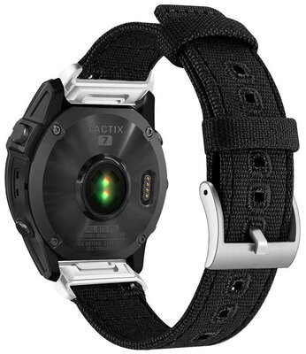 Ricardo Nylon Strap 26mm (for Garmin Fenix 8/7X/6X (51mm), Tactix etc.), black V5, QuickFit